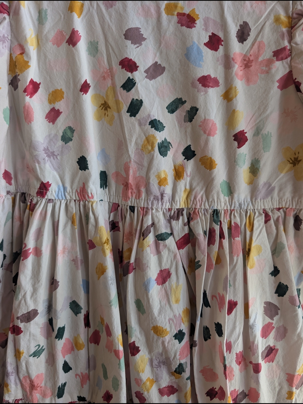 Quince Multicolor Paint-Splash Casual Kids Dress